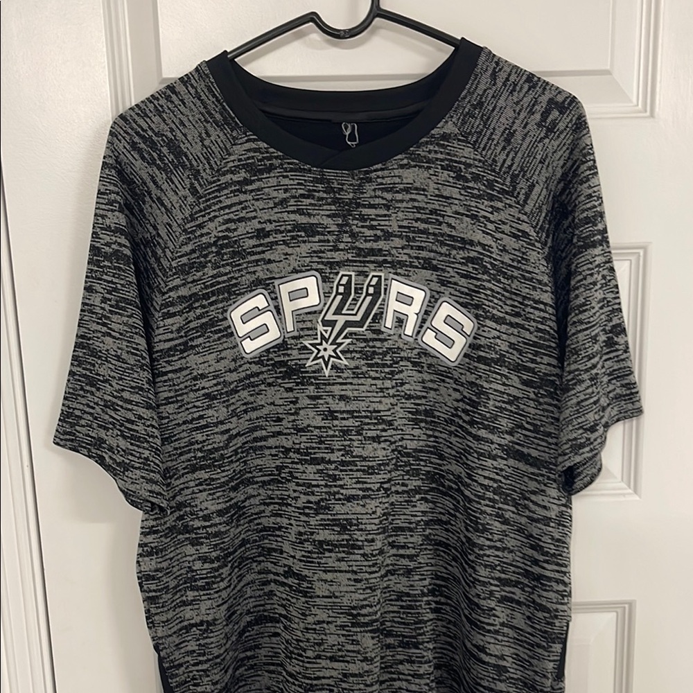 Men's Black and Gray Spurs Shirt